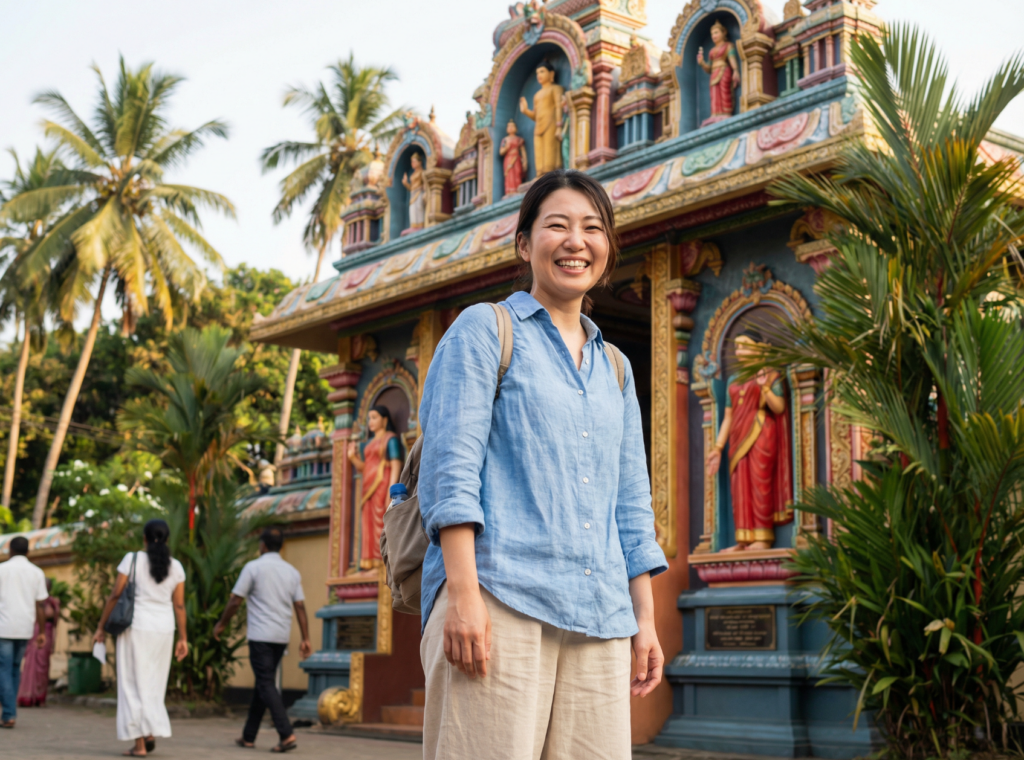 スリランカを旅する女性旅行者