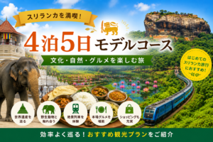 スリランカ国内で4泊5日のカーチャーターを利用した個人旅行向けモデルコース4選