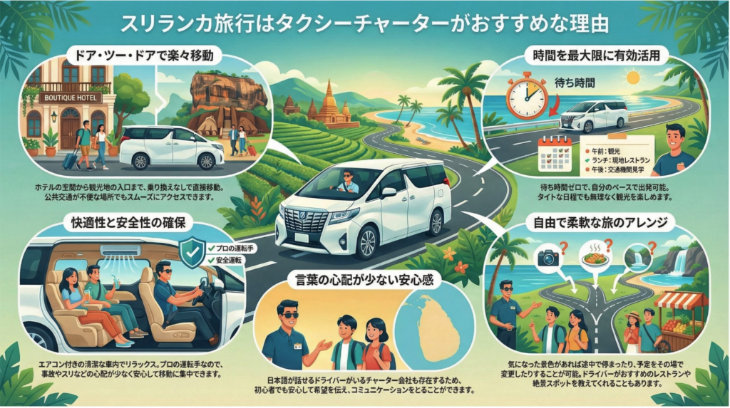 スリランカ旅行でタクシーチャーターがおすすめな理由5選