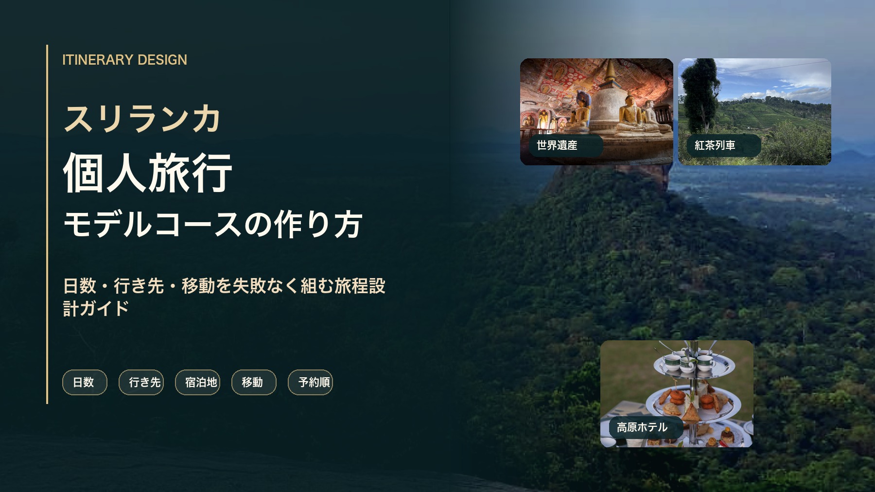 スリランカ個人旅行モデルコースの作り方を表すアイキャッチ
