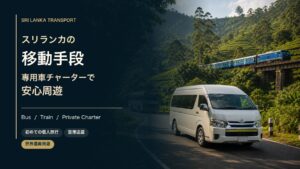 スリランカの移動手段とタクシーチャーターを比較する旅行誌風アイキャッチ